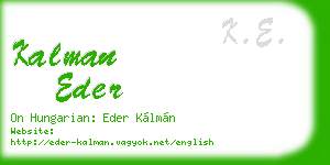 kalman eder business card